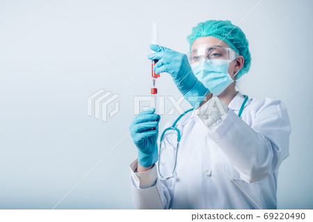 Lab Scientist Woman is Working in Scientific Chemical Laboratory 69220490