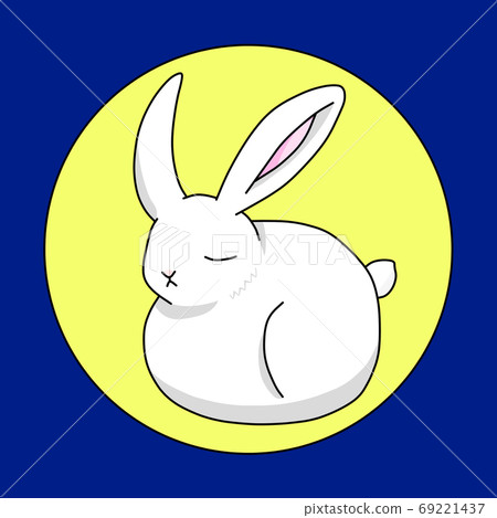 Full moon and white rabbit - Stock Illustration [69221437] - PIXTA