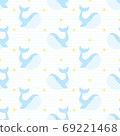 Cute whale and star seamless pattern background 69221468