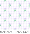 Cute purple tulip flower seamless pattern background 69221475