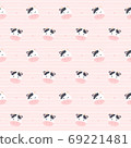 Cute cow seamless pattern background 69221481