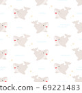 Cute baby shark seamless pattern background 69221483