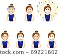 Even in masks, customers are always smiling. Hostesses and salespeople. 69221602