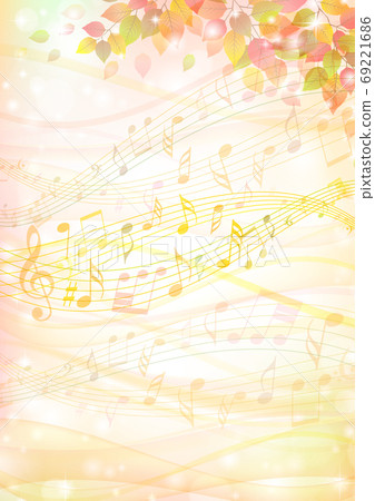 Music flowing autumn leaves background frame 4 69221686