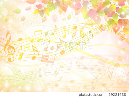 音樂流動的秋葉背景框架2 69221688