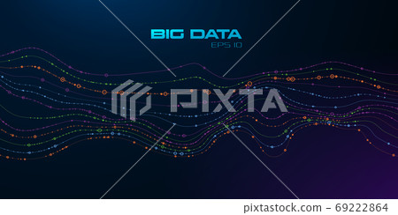 Big data visualization. Wavy stream of... - Stock Illustration ...