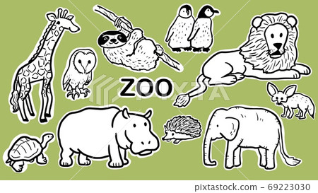 動物材料帶有白色邊框 動物材料帶有白色邊框 69223030