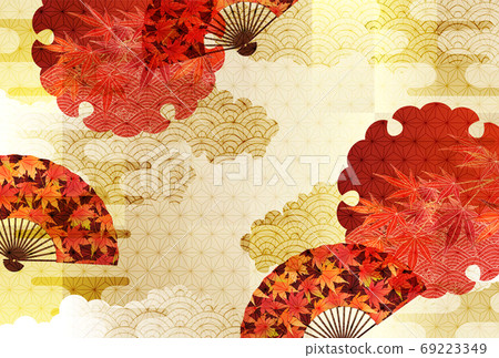 Autumn leaves Autumn Japanese pattern background - Stock Illustration ...