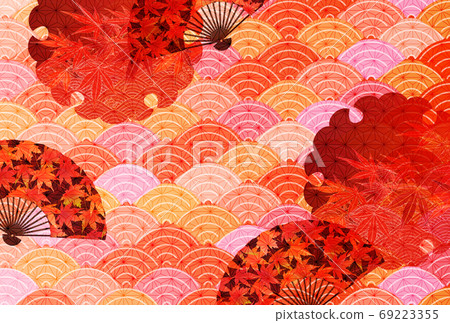 Autumn leaves Autumn Japanese pattern background - Stock Illustration ...