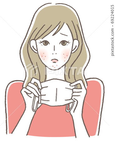 Woman with skin problems with a mask 69224015