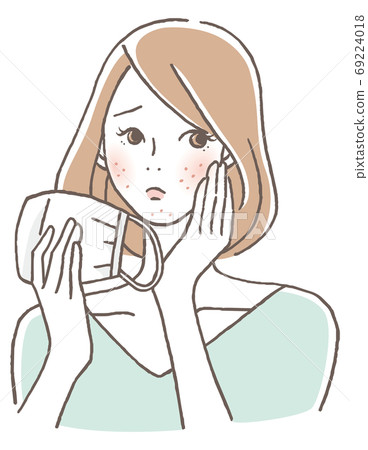 Woman with skin problems with a mask 69224018