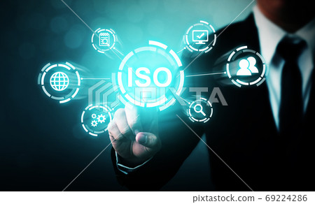 Concept of ISO standards quality control assurance warranty business technology 69224286