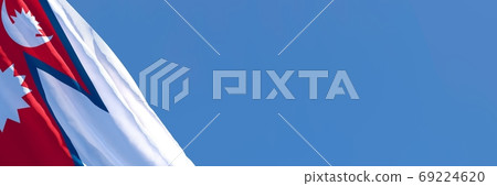 3D rendering of the national flag of Nepal waving in the wind 69224620