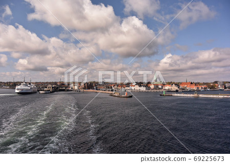 Departure. Old Helsinki skyline as seen from the ferry, Denmark 69225673