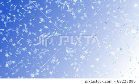 Snowflake snow winter crystal ice particles blizzard glitter particles 3d illustration background 69225896