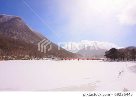Onuma, Snowstorm, Strong Wind, Smelt Fishing, Akagi Shrine, Gunma Prefecture, Akagi Mountain, Odo Akagi Shrine, Motomiya Akagi Shrine, Takuboku Tori Bridge, Winter 69226443