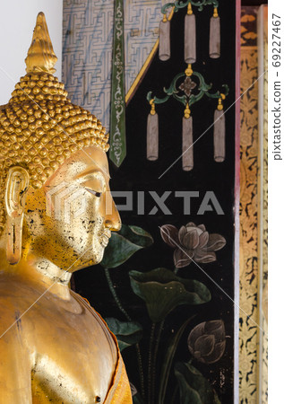 Veranda of Gild Buddha Sculptures at Wat Pho, Bangkok of Thailand. Veranda of Gild Buddha Sculptures at Wat Pho, Bangkok of Thailand. 69227467