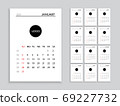 Calendar 2021 template planner vector diary in a minimalist style 69227732