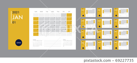 Calendar 2021 template planner vector diary in a minimalist style Calendar 2021 template planner vector diary in a minimalist style 69227735