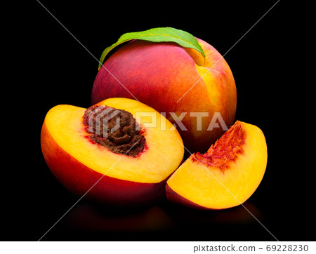 Fresh peach isolated on white 69228230