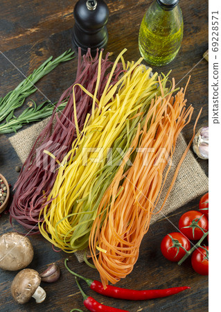 Italian multi colored pasta. Italian food concept. 69228571