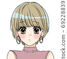 Cartoon touch one point shortcut woman 69228839