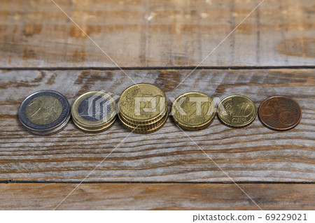 Pile of euro coins Pile of euro coins 69229021
