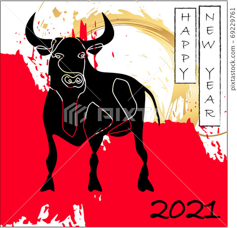 Aggressive black bull against background of golden sun. Aggressive black bull against background of golden sun. 69229761