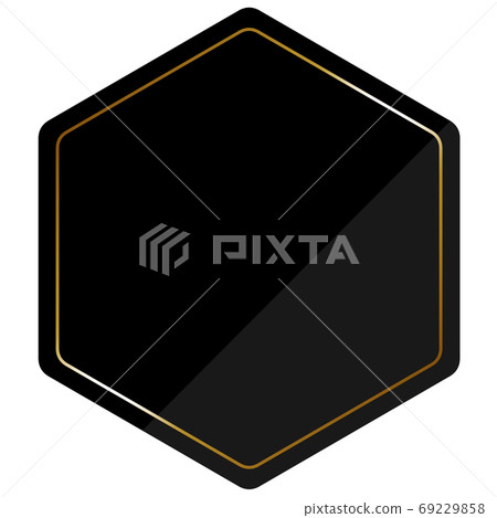 Regular hexagonal frame black & gold Regular hexagonal frame black & gold 69229858