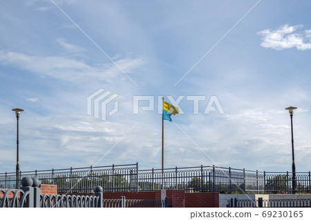Opole city flag waving on a flagpole Opole city flag waving on a flagpole 69230165