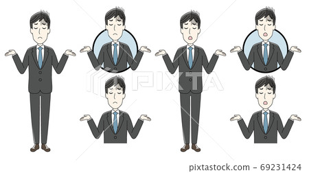 商人6點設置令人失望的全身/上半身/圖標 商人6點設置令人失望的全身/上半身/圖標 69231424