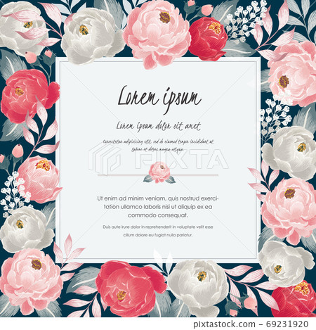 Vector illustration of a floral frame in spring - Stock Illustration ...