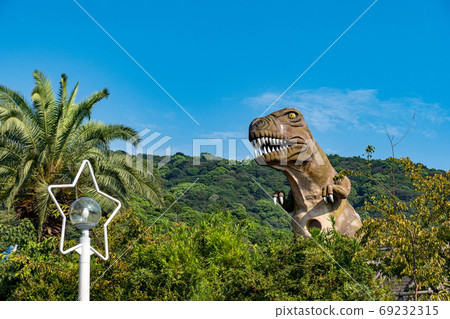 Tyrannosaurus on Kasado Island, Yamaguchi Prefecture, like a jungle 69232315