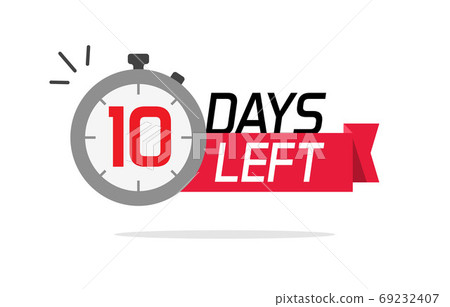 Countdown One Day To Go Banner, Count Time Sale. Seven, Six, Five, Four,  Three, Two, One Days To Go Stock Vector - Illustration of left, counter:  231723184