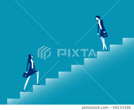 Business replacement. Up and Down. Flat cartoon vector style Business replacement. Up and Down. Flat cartoon vector style 69233386