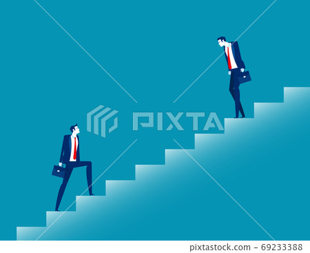 Business replacement. Up and Down. Flat cartoon vector style Business replacement. Up and Down. Flat cartoon vector style 69233388
