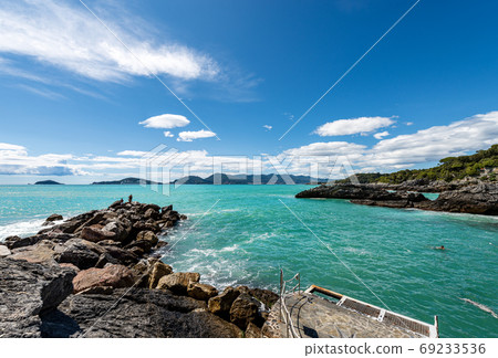 Small bay in the Gulf of La Spezia Liguria Italy - Tellaro village 69233536