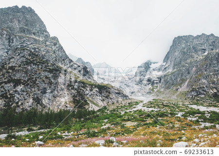 Beautiful mountain landscape in Val Ferret, Italy. 69233613