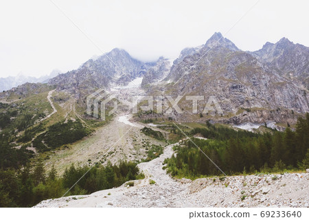 Beautiful mountain landscape in Val Ferret, Italy. Beautiful mountain landscape in Val Ferret, Italy. 69233640