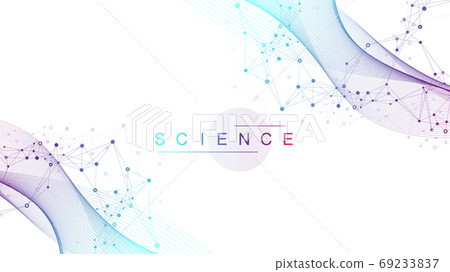 Science information banner template background. laboratory template for posters, flyer, book cover, banners. Scientific or chemistry concept. Scientific vector illustration. 69233837