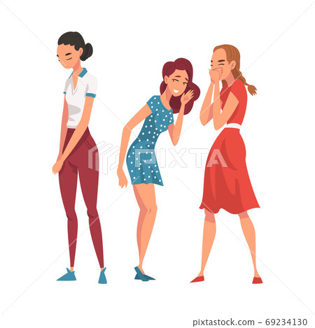 Two Female Friends Cynically Gossiping and... - Stock Illustration  [69234130] - PIXTA