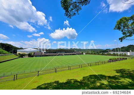 Midsummer Okayama Mimasaka Rugby Soccer Field Midsummer Okayama Mimasaka Rugby Soccer Field 69234684
