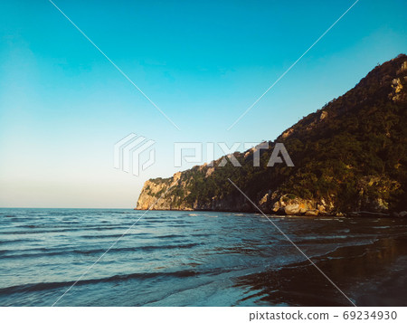 Exotic spring view of Mountain and beach landscape Prachuap Khiri Khan Province of Thailand . 69234930
