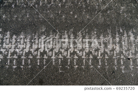 track print from tracked vehicles on asphalt track print from tracked vehicles on asphalt 69235720
