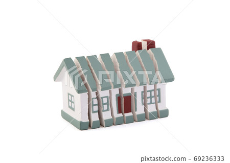 Sliced house isolated on white background with clipping path Sliced house isolated on white background with clipping path 69236333