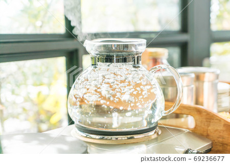 water pot boiling for making coffee or tea 69236677