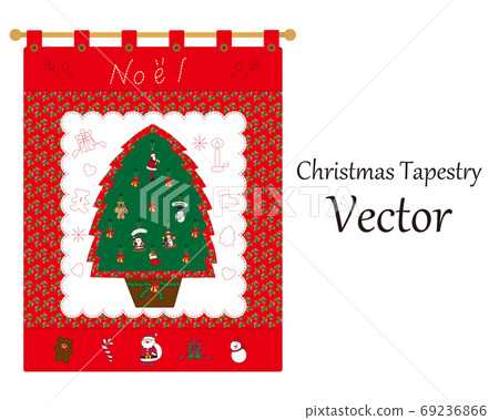 Christmas tapestry ornament patchwork embroidery illustration vector Christmas tapestry ornament patchwork embroidery illustration vector 69236866