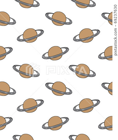 Vector hand drawn doodle colored Saturn planet Vector hand drawn doodle colored Saturn planet 69237630