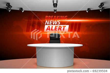 Table And Breaking News Alert On Lcds Stock Illustration