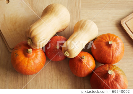 Ripe Pumpkins On Table 69240002